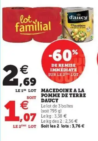 Super U Macedoine A La Pomme De Terre Daucy offre