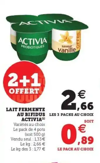 Super U Lait Fermente Au Bifidus Activia offre