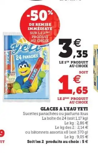 Super U Glaces A L'Eau Yeti offre