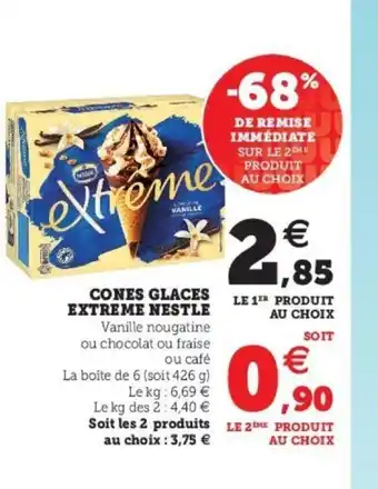 Super U Cones Glaces Extreme Nestle offre