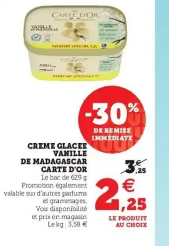 Super U Creme Glacee Vanille De Madagascar Carte D'or offre