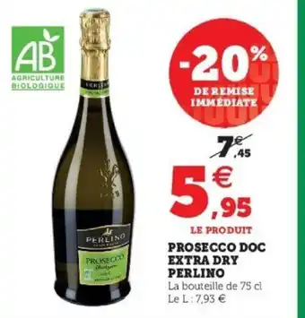 Super U Prosecco Doc Extra Dry Perlino offre