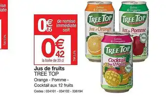 Promocash Jus De Fruits Tree Top offre