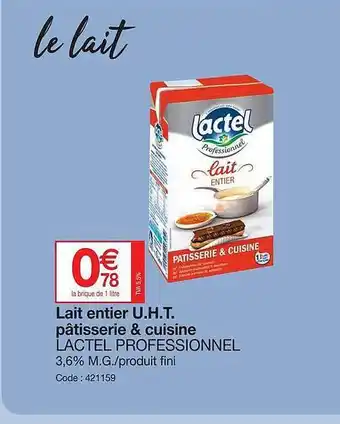 Promocash Lait Entier U.h.t. Pâtisserie & Cuisine offre