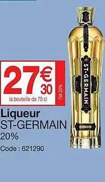Promocash Liqueur St-germain offre