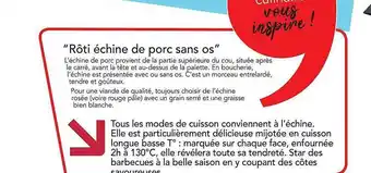 Offre "Rôti échine De Porc Sans Os" chez Promocash