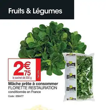 Mâche Prête à Consommer Florette Restauration