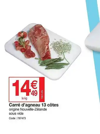 Promocash Carré D'agneau 13 Côtes offre