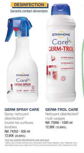 Stanhome Germ Spray Care, Germ-trol Care offre