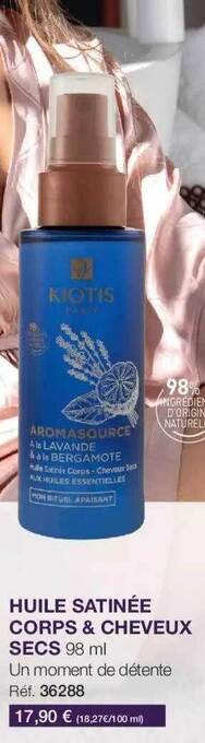 Stanhome Huile Satinée Corps & Cheveux Secs offre