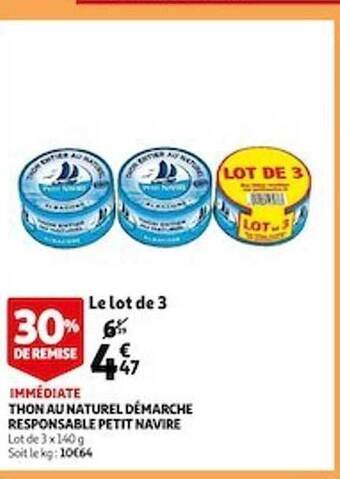Auchan Thon Au Naturel Démarche Responsable Petit Navire offre