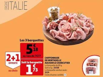 Auchan Chiffonnade De Mortadelle Auchan Le Charcutier offre