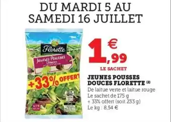 Super U Jeunes pousses douces florette offre