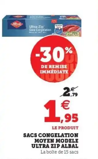 Super U Sacs congelation moyen modele ultra zip albal offre
