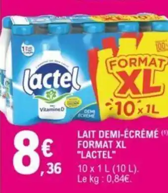 E.Leclerc "LACTEL" lait demi-écrémé format XL offre