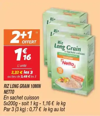 Netto NETTO riz long grain 10min offre