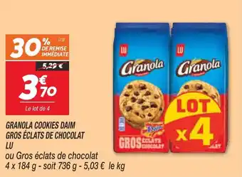 Netto LU granola cookies daim gros éclats de chocolat offre