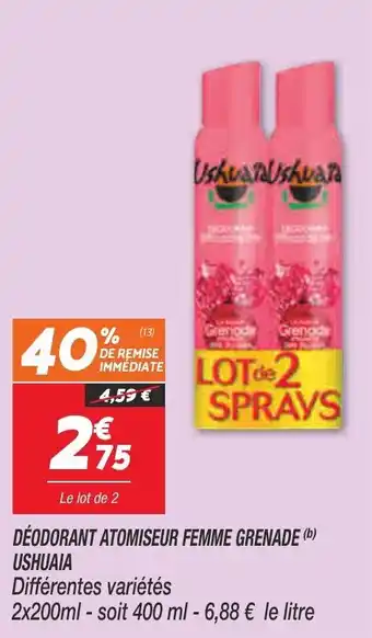Netto USHUAIA déodorant atomiseur femme greande offre