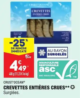 CRUST'OCEAN crevettes entières crues
