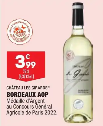 ALDI CHATEAU LES GIRARDS bordeaux aop offre