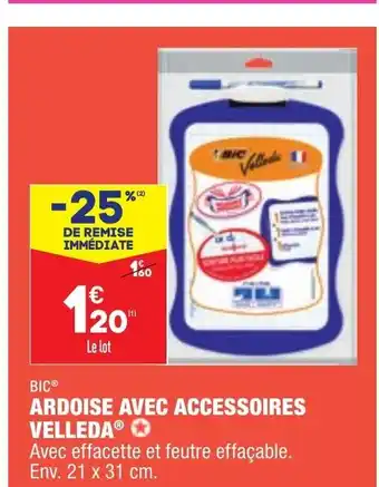ALDI Bic Ardoise Avec Accessoires Velleda offre