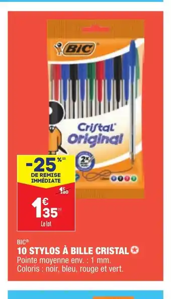 ALDI Bic 10 Stylos à Bille Cristal offre