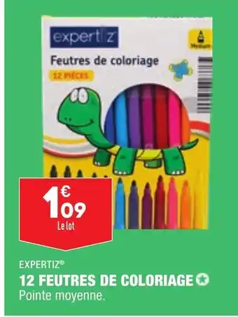 ALDI 12 Feutres de Coloriage offre