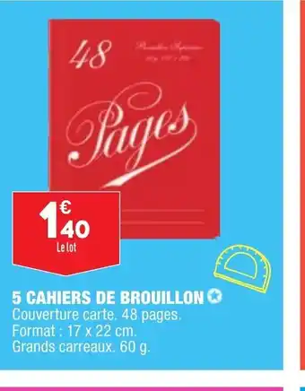 ALDI 5 Cahiers de Brouillon offre