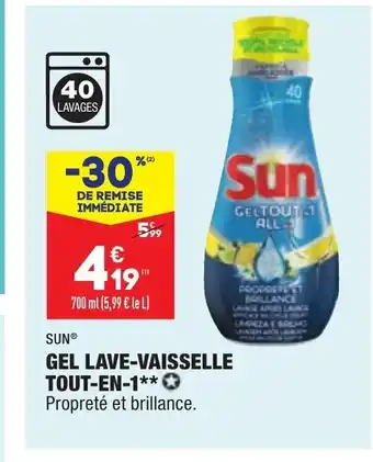 ALDI Sun Gel Lave-Vaisselle Tout-En-1 offre