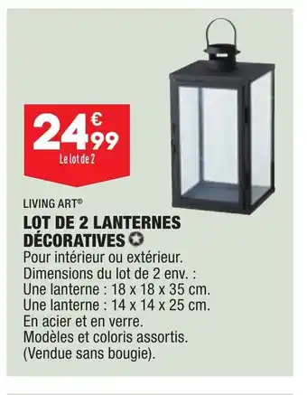 ALDI Lot de 2 Lanternes Décoratives offre