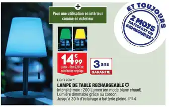 ALDI Light Zone Lampe de Table Rechargeable offre