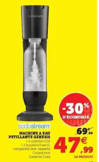 Hyper U Machine à Eau Pétillante Genesis Sodastream offre