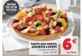 Hyper U Tarte Aux Fruits Assortis 6 Parts offre