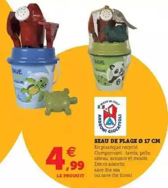 Hyper U Seau De Plage ø 17 Cm offre