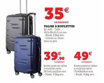 Hyper U Valise à Roulettes offre