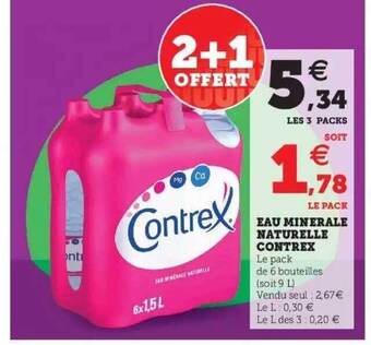 Hyper U Eau Minérale Naturelle Contrex offre