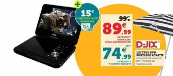 Hyper U Lecteur Dvd Portable Rotatif D-jix offre