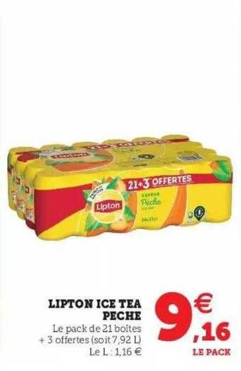 Hyper U Lipton Ice Tea Pêche offre
