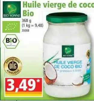 Norma Huile Vierge De Coco Bio Bio Sonne offre