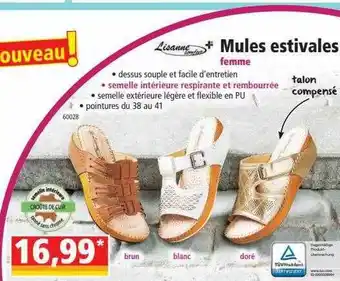 Norma Mules Estivales Femme Lisanne offre