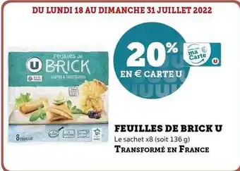 Super U Feuilles De Brick U offre