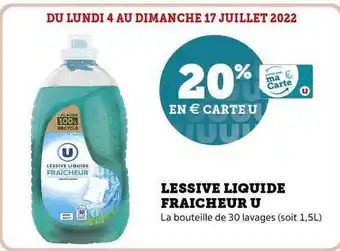 Super U Lessive Liquide Fraîcheur U offre