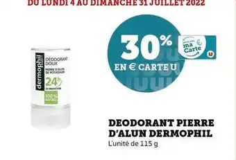 Super U Déodorant Pierre D'alun Dermophil offre