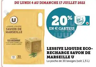 Super U Lessive Liquide éco Recharge Savon De Marseille U offre
