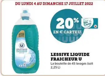 Super U Lessive Liquide Fraîcheur U offre