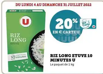 Super U Riz Long étuvé 10 Minutes U offre