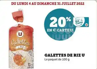 Super U Galettes De Riz U offre