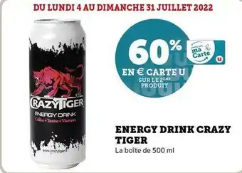 Super U Energy Drink Crazy Tiger offre
