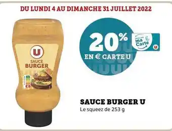 Super U Sauce Burger U offre