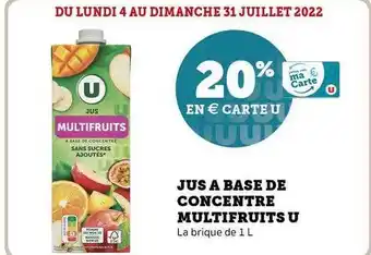 Super U Jus à Base De Concentré Multifruits U offre